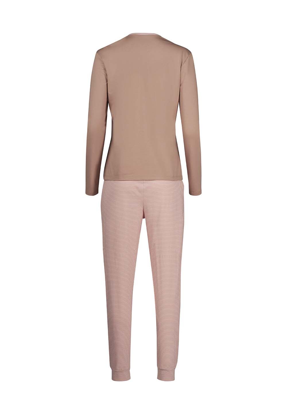 HUBER Basic T. pižama komplet dolga ženska mokka - slika 6