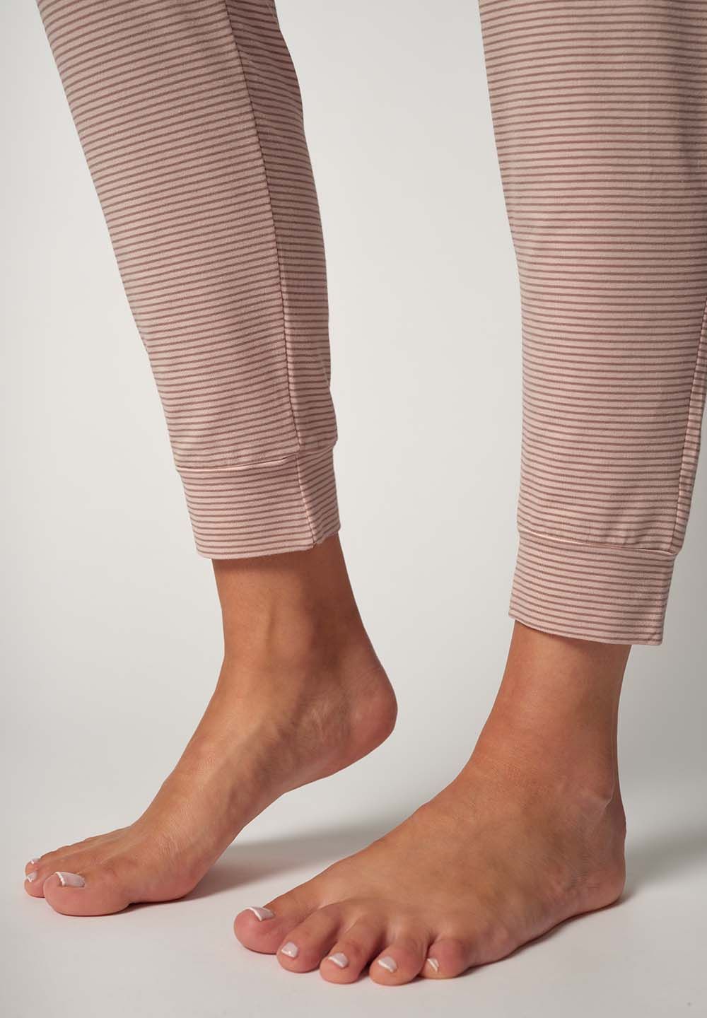 HUBER Basic T. pižama komplet dolga ženska mokka - slika 4