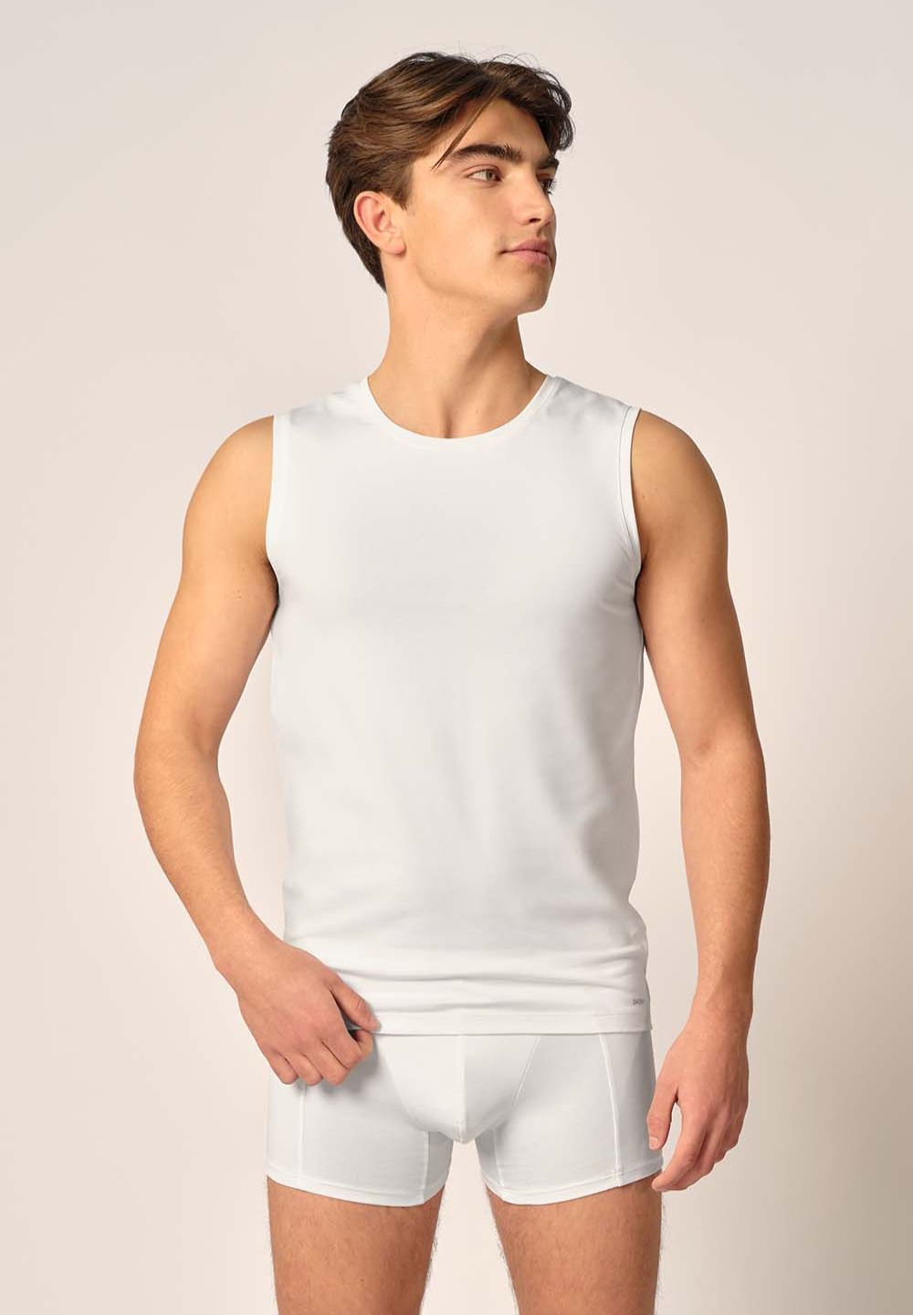 SKINY Basic spodnja majica brez rokavov moška Bela - slika 2