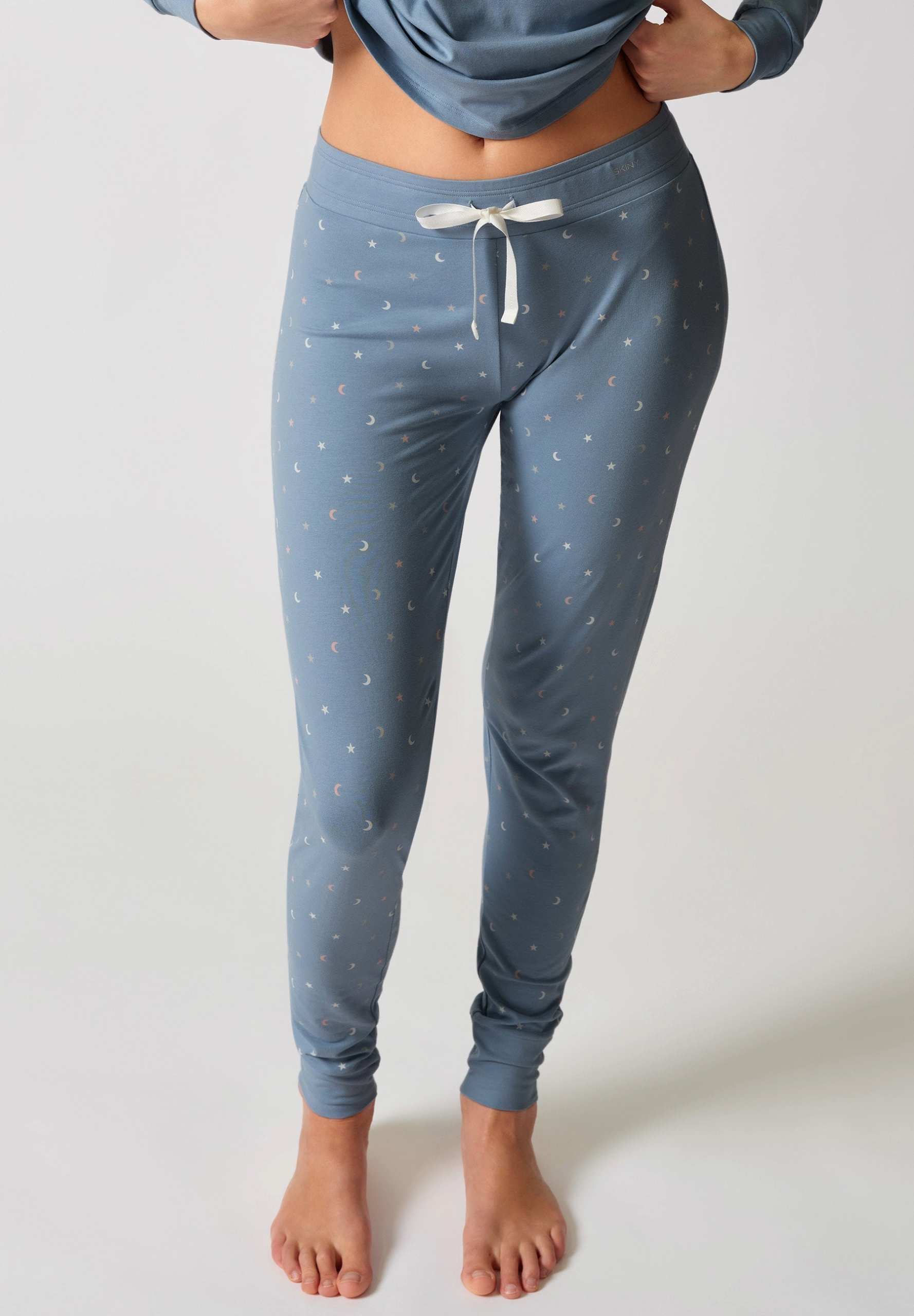 SKINY Basic M&M pižama spodnji del ženska modra Ashleyblue stars